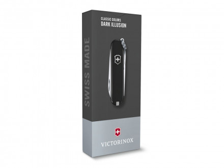 Нож-брелок VICTORINOX Classic SD Colors Dark Illusion, 58 мм, 7 функций, чёрный