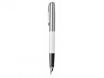 Перьевая ручка Parker Jotter White CT перо:F, цвет чернил: blue, в подарочной упаковке