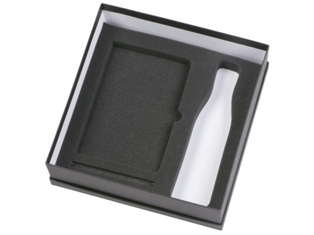 Подарочный набор с блокнотом С2, металлической ручкой и термобутылкой, красный