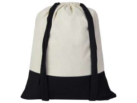 Рюкзак-мешок Cotton из хлопка 170 г, натуральный/черный