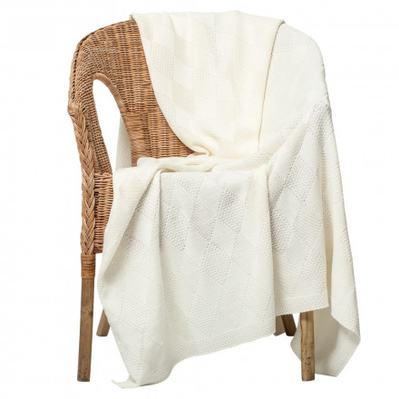 Плед Diamond, молочно-белый