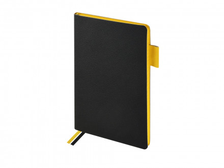 Блокнот А5 Boston, черный с желтым срезом