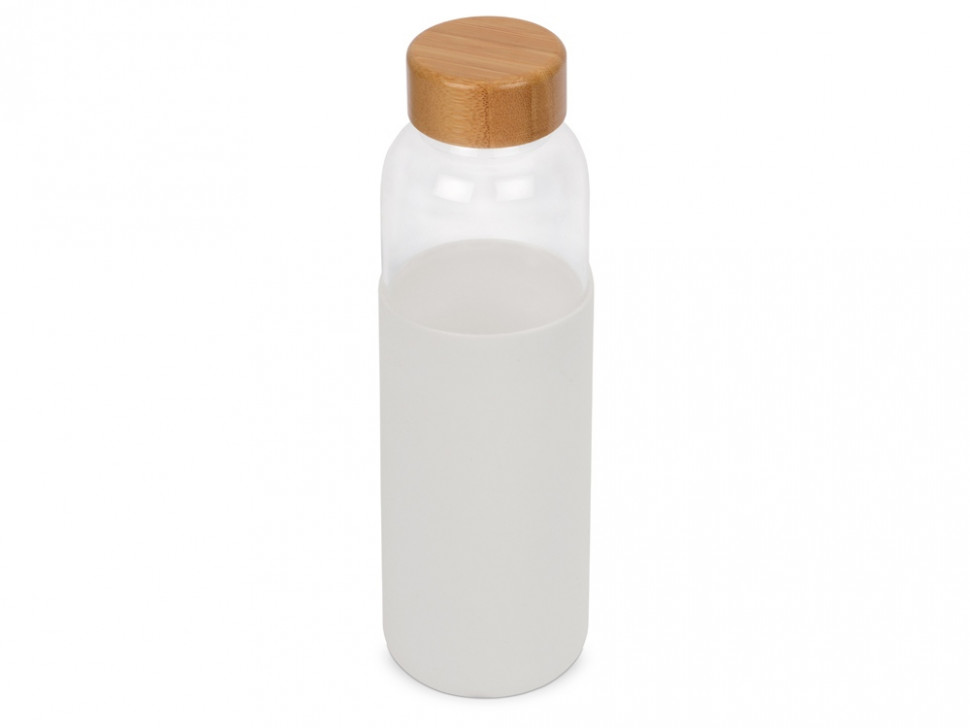 Бутылка для воды стеклянная Refine, в чехле, 550 мл, белый (P)