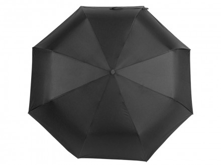 Зонт-полуавтомат Roof с куполом из переработанного пластика, черный