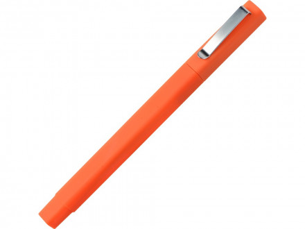 Ручка шариковая пластиковая Quadro Soft, квадратный корпус с покрытием софт-тач, оранжевый/черный