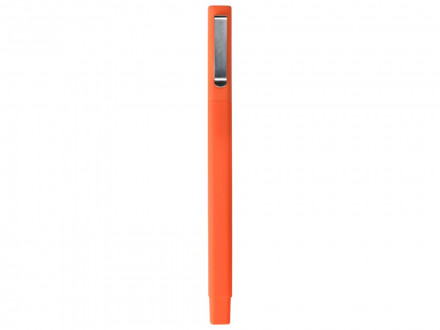 Ручка шариковая пластиковая Quadro Soft, квадратный корпус с покрытием софт-тач, оранжевый/черный
