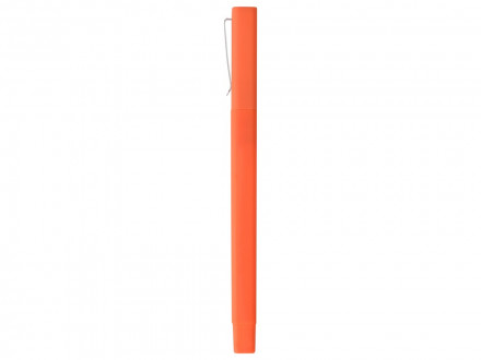 Ручка шариковая пластиковая Quadro Soft, квадратный корпус с покрытием софт-тач, оранжевый/черный