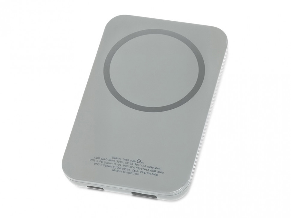Магнитный беспроводной внешний аккумулятор MagnetIQ, 5000 mah, 10 W, серый Cool gray 7C