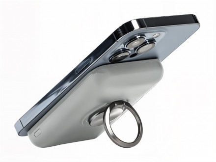 Магнитный беспроводной внешний аккумулятор MagnetIQ, 5000 mah, 10 W, серый Cool gray 7C