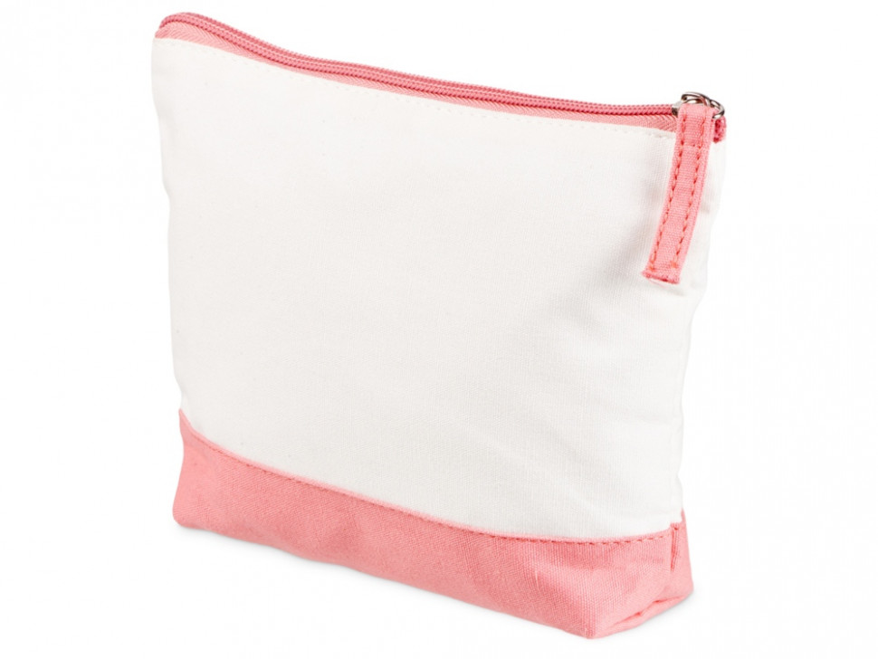 Косметичка хлопковая Cotton, белый/пыльно-розовый
