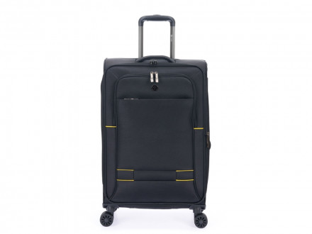 Чемодан TORBER БРОСНО, чёрный, нейлон 600D, 43,5 х 26 х 68 см, 56 л