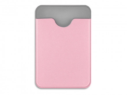 Чехол-картхолдер Favor на клеевой основе на телефон для пластиковых карт и и карт доступа, розовый