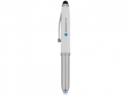 Ручка-стилус шариковая Xenon, белый, синие чернила