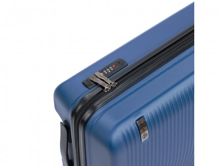 Чемодан TORBER Caspian, тёмно-синий, ABS-пластик, 38 х 20 х 54 см, 35 л