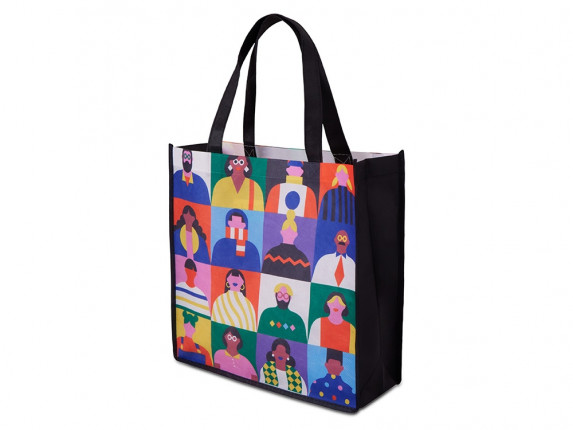 Сумка для шопинга с донной складкой и ручкой из нетканого PET материала