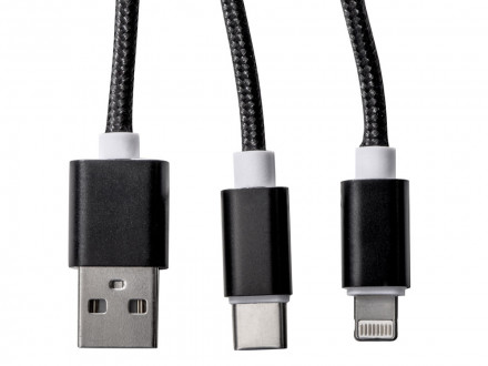 Кабель для зарядки Tres с брелоком, черный