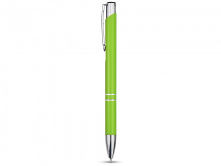 Алюминиевая шариковая кнопочная ручка Moneta, синие чернила, лайм