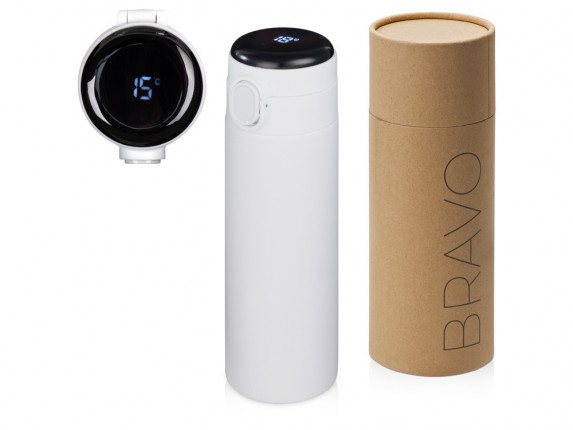 Вакуумная термокружка Waterline с медной изоляцией Bravo, 400 мл, тубус, белый