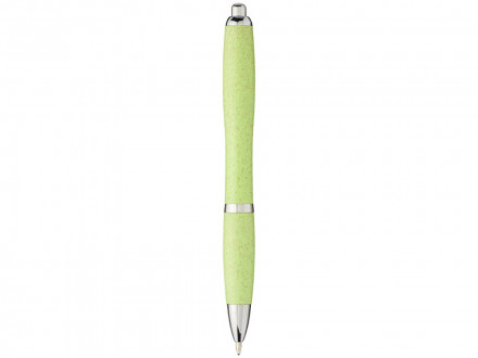 Шариковая ручка Nash из пшеничной соломы с хромированным наконечником, зеленый
