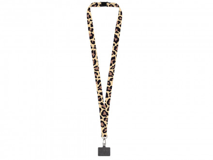 Ланъярд 2 см под сублимацию с трендовым карабином, замком обрыва и большим держателем для телефона из ПЭ, серебристый