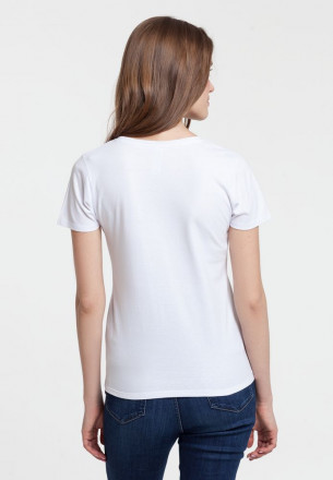 Футболка женская «Погладь кота», белая