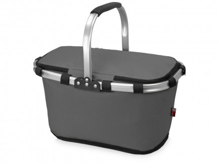 Изотермическая сумка-холодильник FROST складная с алюминиевой рамой, серый