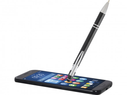 Kish шариковая ручка с серебристой отделкой - сплошной черный (синие чернила)