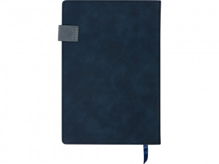 Бизнес блокнот А5 Freya с клапаном и карманом для визиток, твердая обложка, 128 листов, синий и темно
