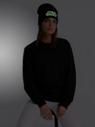 Шапка с люминесцентной вышивкой Star Wars, черная