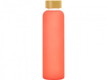 Стеклянная бутылка с бамбуковой крышкой Foggy, 600мл, красный