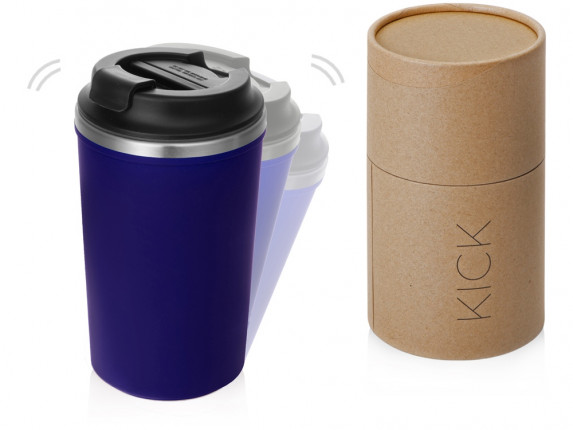 Герметичная термокружка на присоске Kick, 350 мл, темно-синий