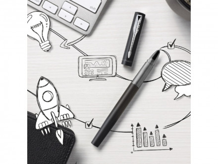 Ручка-роллер Parker Vector XL Black CT, стержень: F, цвет чернил:black, в подарочной упаковке