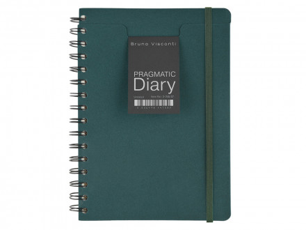 Ежедневник недатированный на гребне А5 Pragmatic, темно-зеленый