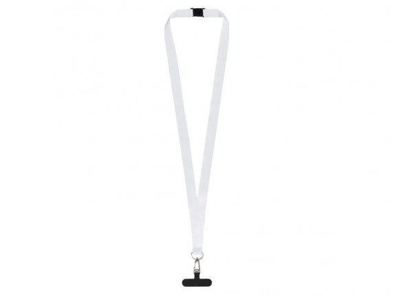 Ланъярд 2 см под сублимацию с трендовым карабином, замком обрыва и узким держателем для телефона из ПЭ, серебристый