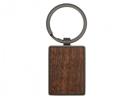 Брелок из темного металла и дерева Timber, черный/темно-коричневый