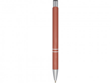 Шариковая кнопочная ручка Moneta с матовым антискользящим покрытием, красный кирпичный