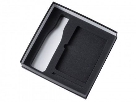 Подарочный набор с блокнотом С3, металлической ручкой и термобутылкой, красный