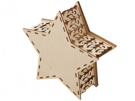 Шкатулка из фанеры в виде звезды Asteris, сине-серебристый