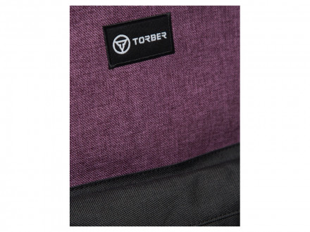 Рюкзак TORBER GRAFFI, фиолетовый с карманом черного цвета, полиэстер меланж, 42 х 29 x 19 см