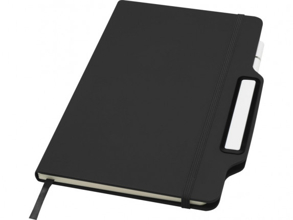 Nexus блокнот формата А5 в твердой обложке с ручкой и карандашом - сплошной черный
