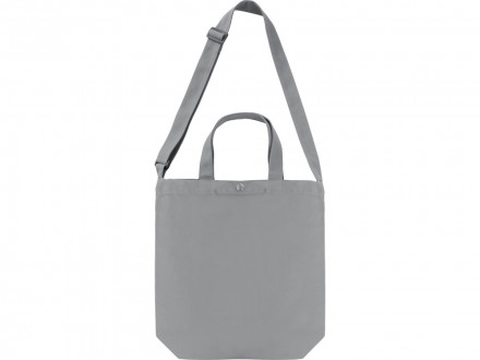 Сумка Helfer из хлопка на кнопке с регулирующейся лямкой, серый