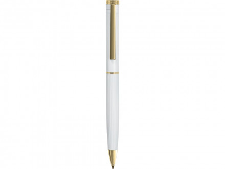Шариковая металлическая ручка с золотистым слоем Monarch Gold, белая