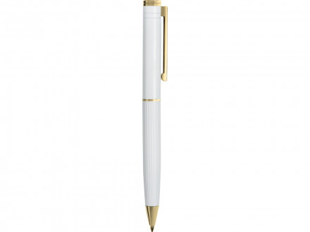 Шариковая металлическая ручка с золотистым слоем Monarch Gold, белая