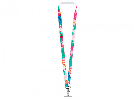 Ланъярд 2 см под сублимацию с 2-мя трендовыми карабинами и металлическим держателем для телефона, черный