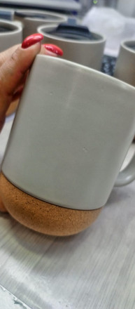 Кружка Denpasar с пробковым дном и крышкой, цветная с двух сторон, бежевый (Р)