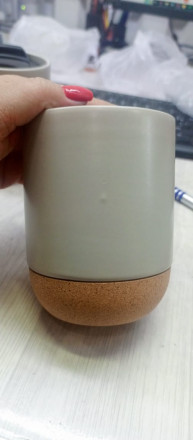 Кружка Denpasar с пробковым дном и крышкой, цветная с двух сторон, бежевый (Р)