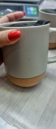 Кружка Denpasar с пробковым дном и крышкой, цветная с двух сторон, бежевый (Р)