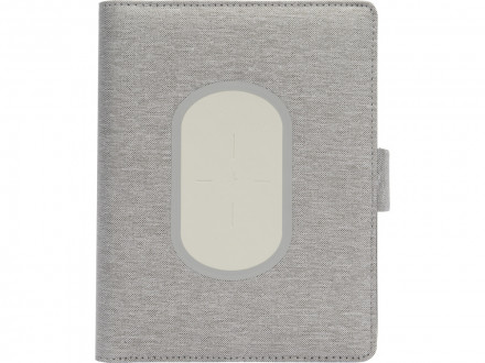 Органайзер с беспроводной зарядкой 5000 mAh Powernote, светло-серый