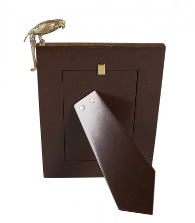 Фоторамка с попугаем, коричневая