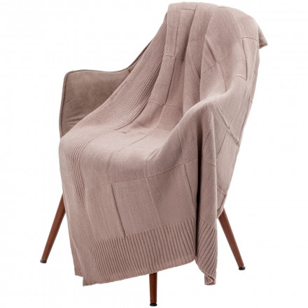 Плед Chess Queen, бежевый меланж